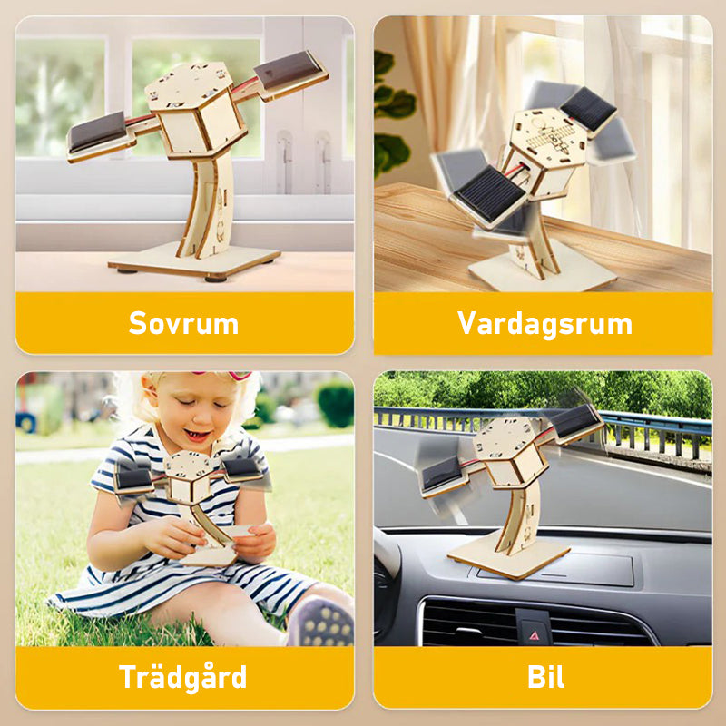 🚀 DIY Solar Powered Trä Satellit Model Science Kit🌍