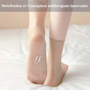 Osynliga halkfria strumpor i kristallint siden för kvinnor