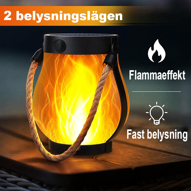 Solcellslampa för utomhusbruk med hamprep