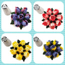 En uppsättning rostfria pipar För att dekorera muffins och tårta