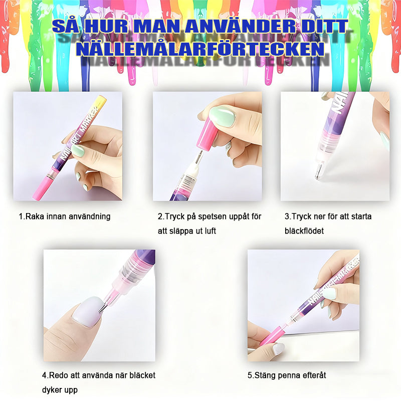 ⏳Set med 12 färgade nagelkonstpennor🎨💅