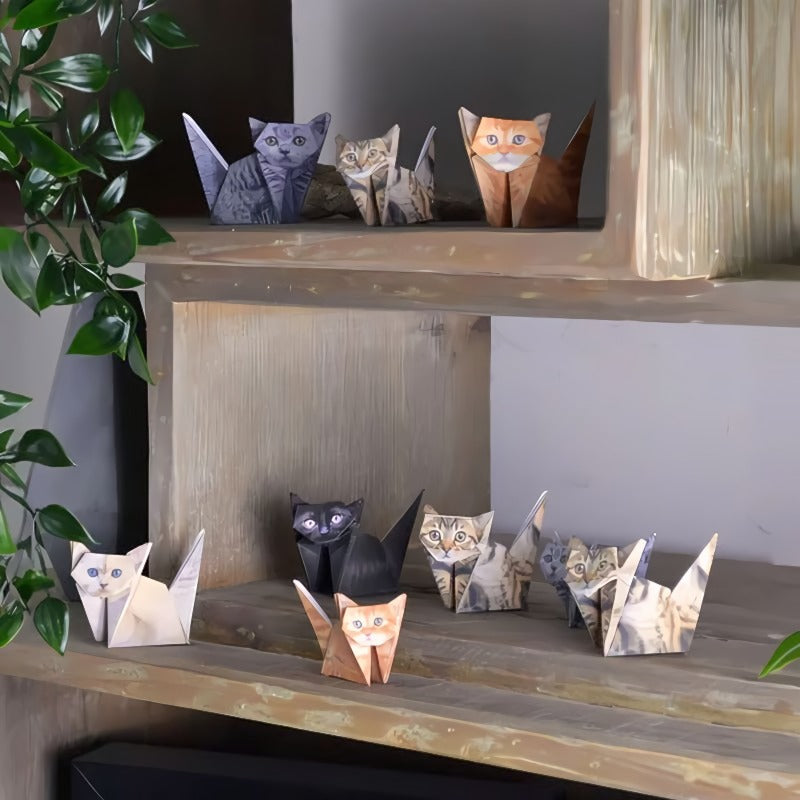 🐱 Papier pliable 5 minutes (50 pièces) : sans colle ni ciseaux