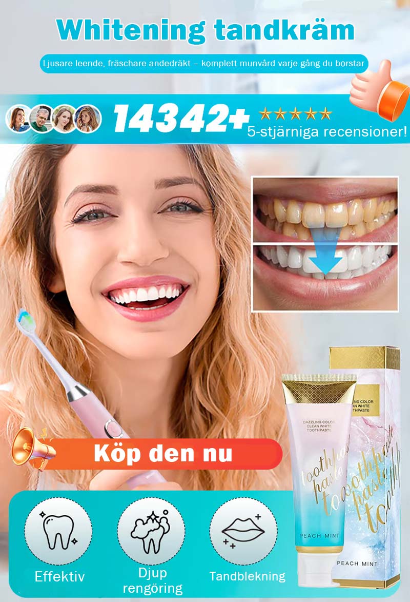 Färgglad blekande tandkräm