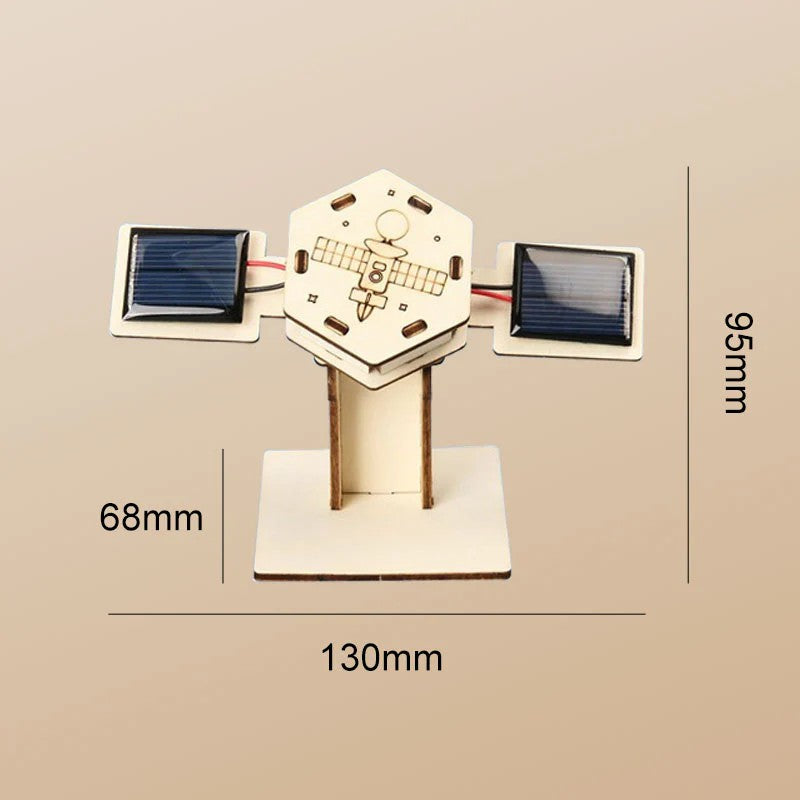 🚀 DIY Solar Powered Trä Satellit Model Science Kit🌍