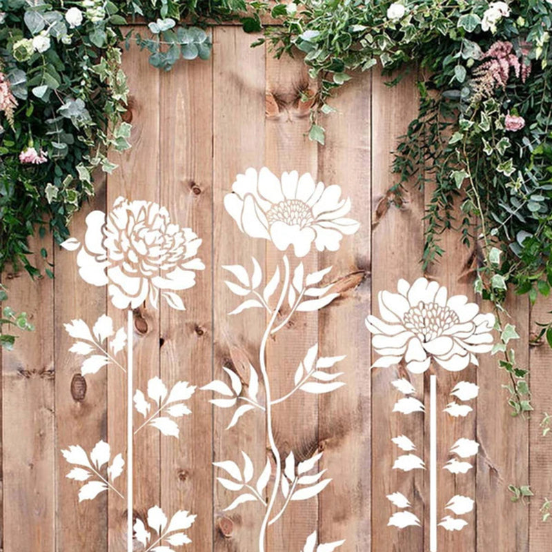 💐Trädgårdsstaket Stora Blomsterschabloner🌻Gör-det-själv-dekoration