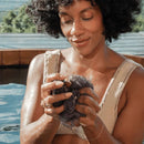 Afrikansk exfolierande mesh-badhandduk med hög elasticitet