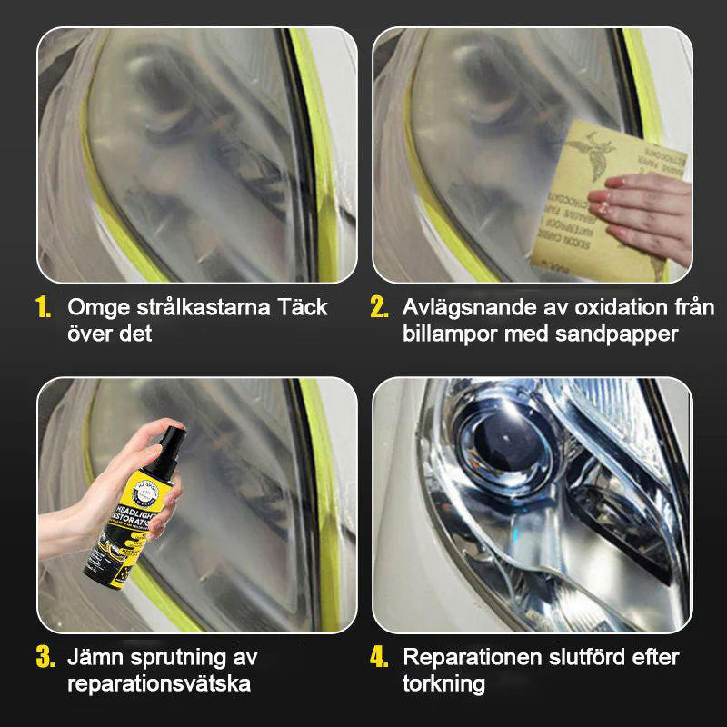 Mycket effektiv strålkastarreparationsspray