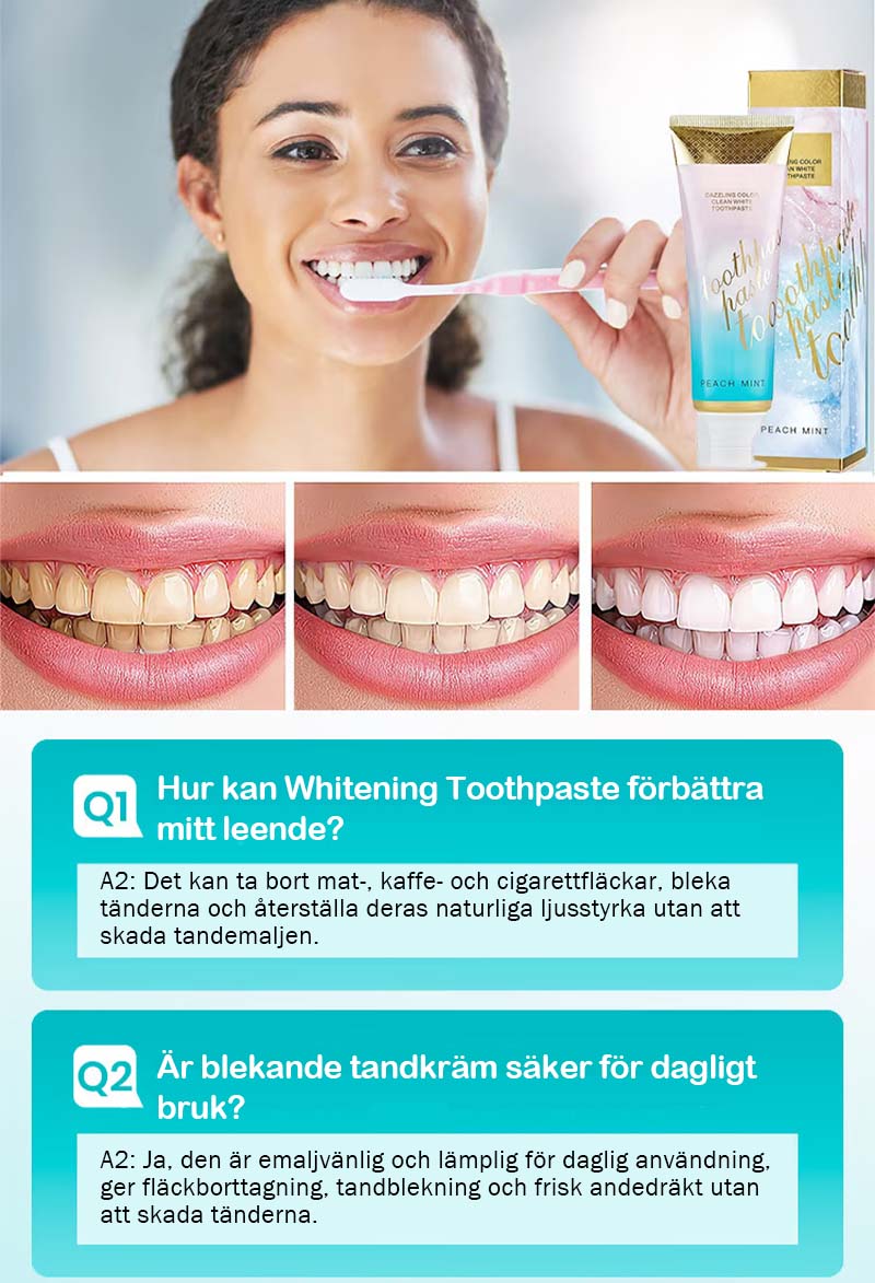 Färgglad blekande tandkräm
