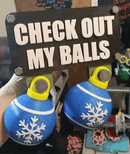 Roligt "Titta på mina bollar" juldragkroksset