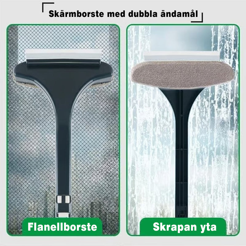 2-i-1 fönsterrengöringsborste för skärm