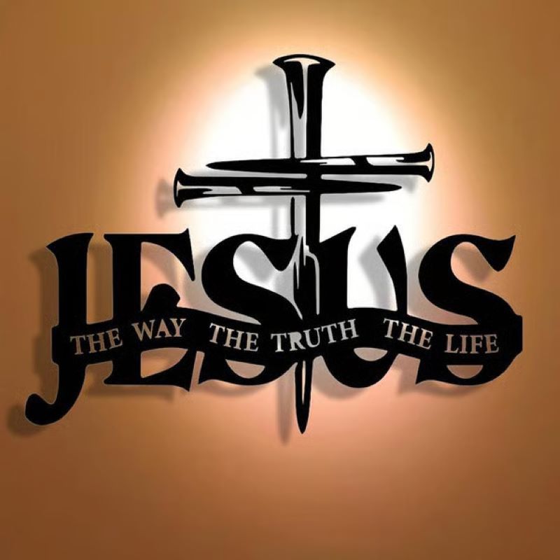 Jesus & Korset Vägen Sanningen Livet Metallväggkonst