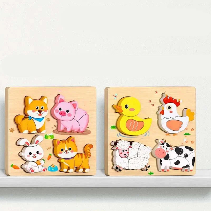 3D träpussel i pedagogiskt format