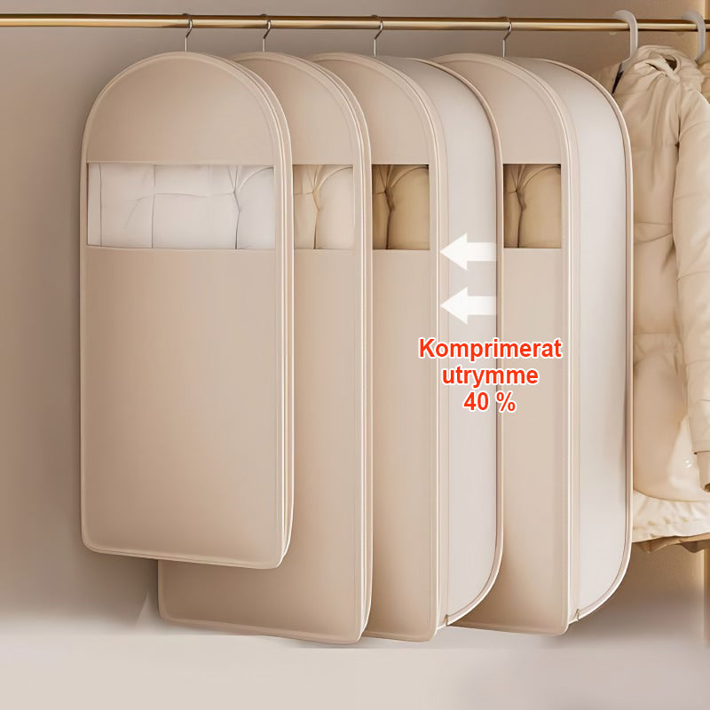 👕Platssparande hängande klädpåse med självkomprimerande dragkedja
