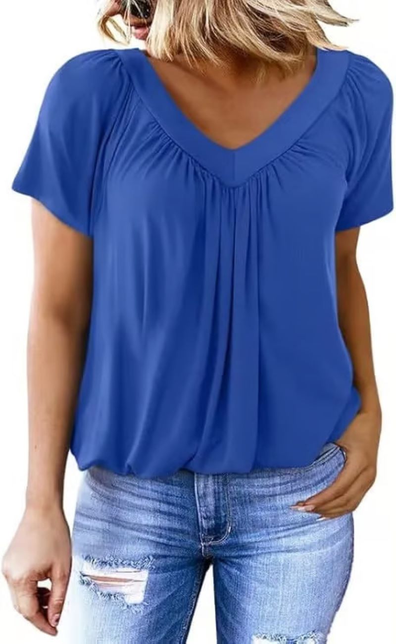 ✨Dam casual kortärmade t-shirts med v-ringning