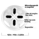 12-tums stänkskyddande magnetiskt lock till mikrovågsugn