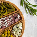 Pusselbricka i trä med avtagbara fack