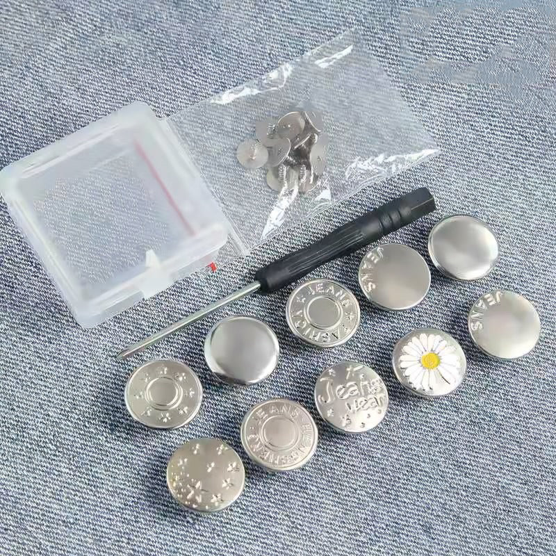 Set med avtagbara knappar