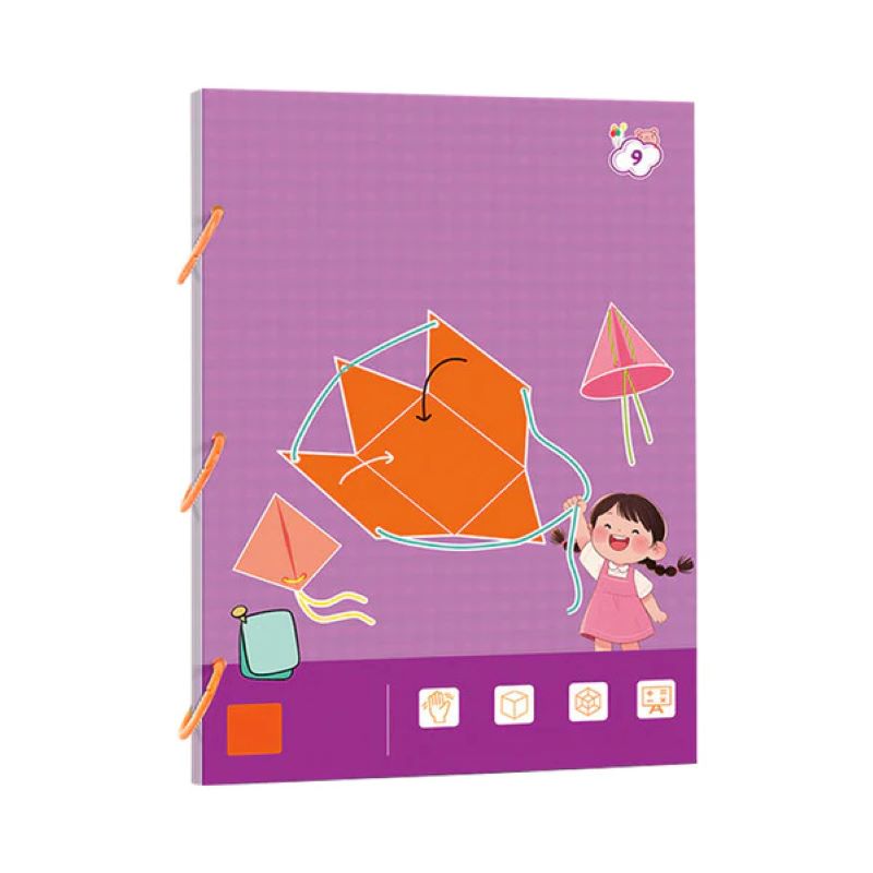 🔥Bästa presenten👶✨Dragsnöre 3D-geometri lärobok