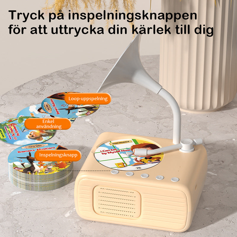 Barngrammofon med 99 kort👶Sagamaskin för småbarnspedagogik