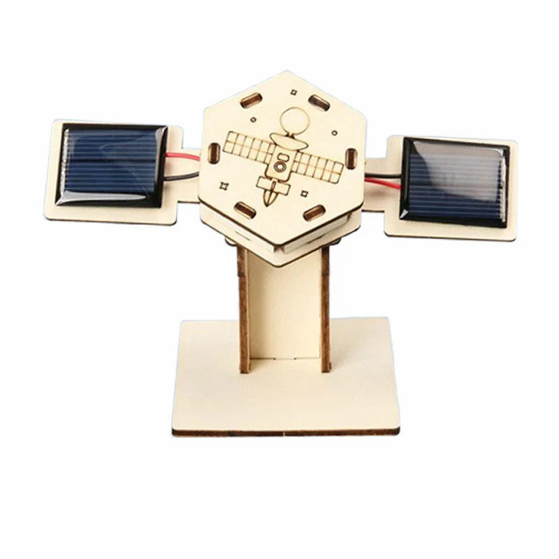🚀 DIY Solar Powered Trä Satellit Model Science Kit🌍