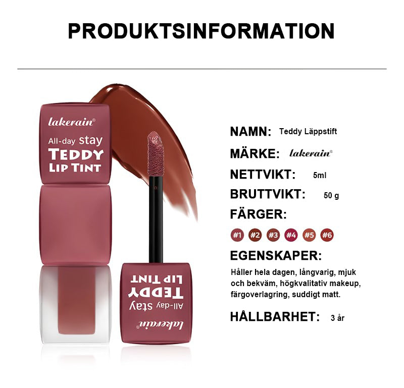💋Superlångvarig Teddy-läppglaze