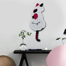 Nordic Cat Wagging Tail Väggklocka