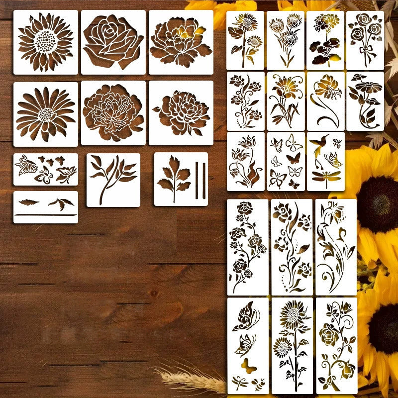 💐Trädgårdsstaket Stora Blomsterschabloner🌻Gör-det-själv-dekoration