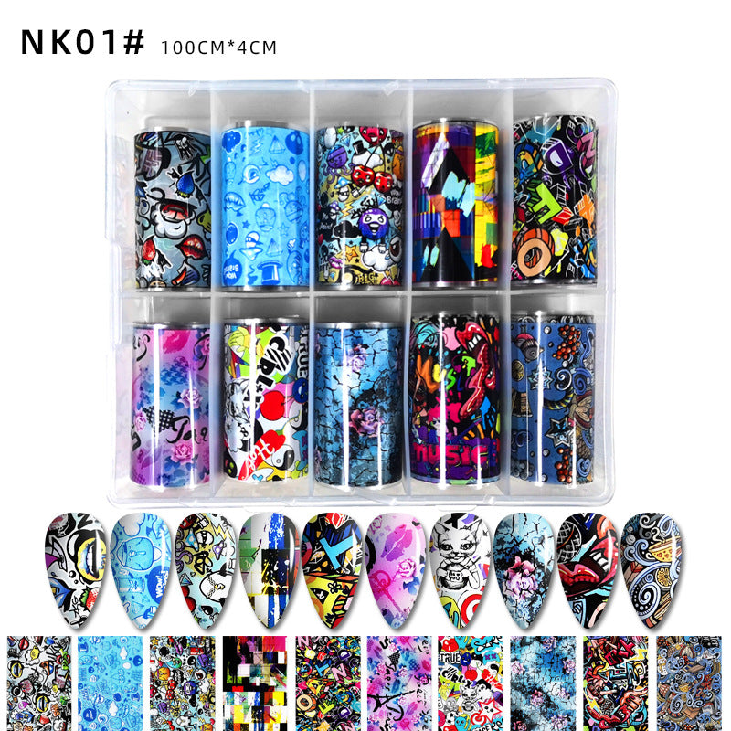 Reflekterande mosaik Nail Art Transfer Folie