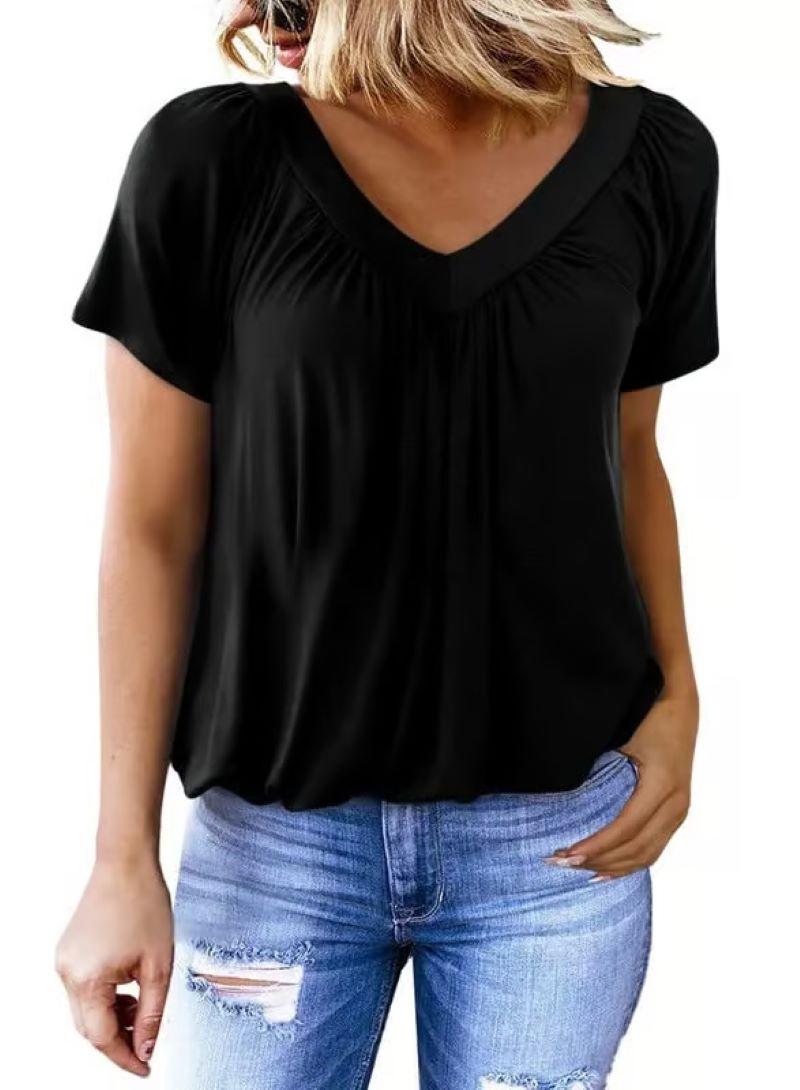 ✨Dam casual kortärmade t-shirts med v-ringning