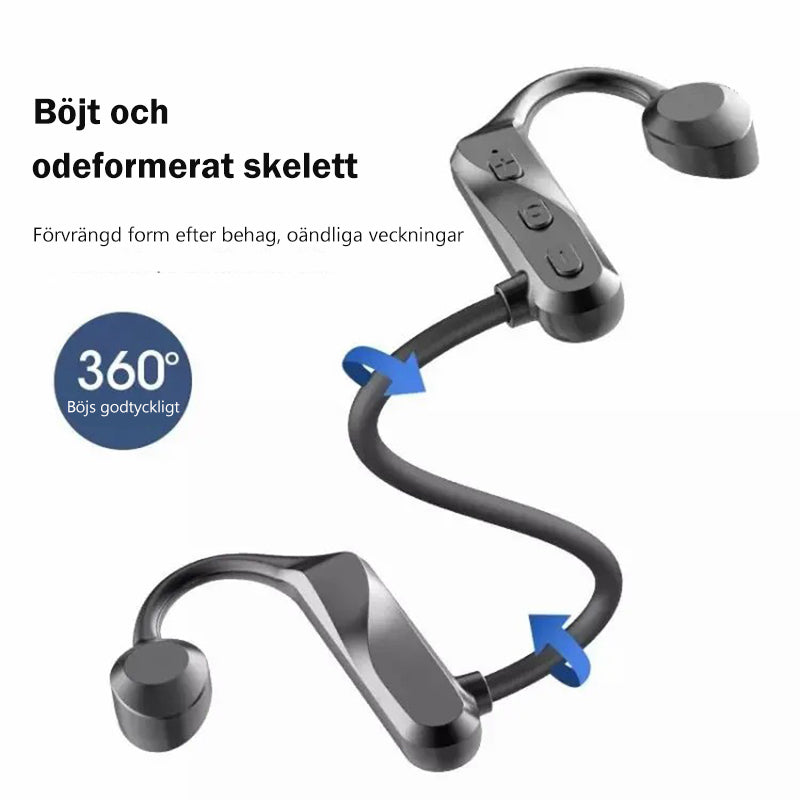 Trådlösa Bluetooth-hörlurar med benledning för sport och löpning