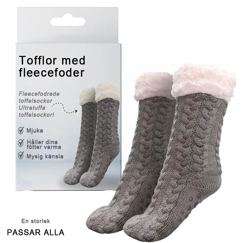 Tofflor med fleecefoder