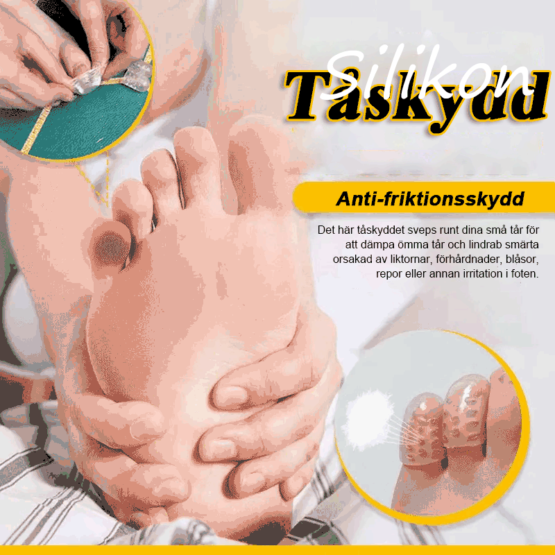 Tåskydd av silikon mot friktion