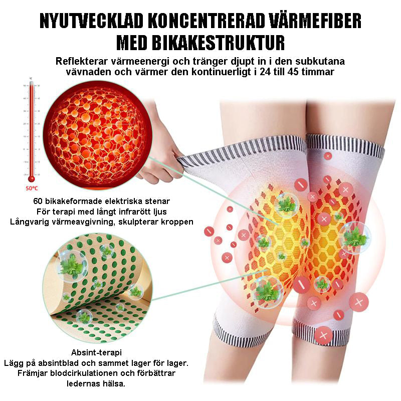 Honeycomb joniskt lymfatiskt detoxande självuppvärmande knästöd