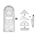 Multifunktionell geometrisk linjal