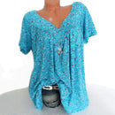 Löst sittande, avslappnad T-shirt med V-hals och korta ärmar