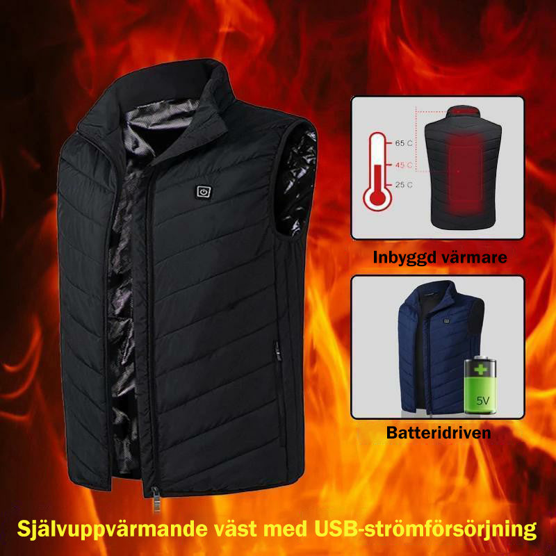 Uppvärmd jacka, vintervarm, USB-laddad