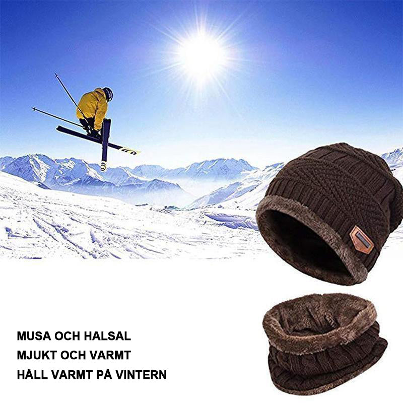 VINTERSET MUSSA MED STICKADE SCARF