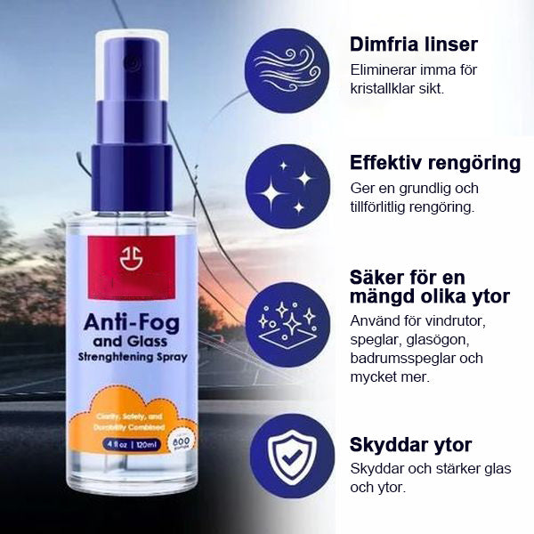 Spray mot imma och förstärkning av glas