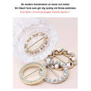 Klassiskt spänne med pärl- och strassstenar (2 ST)