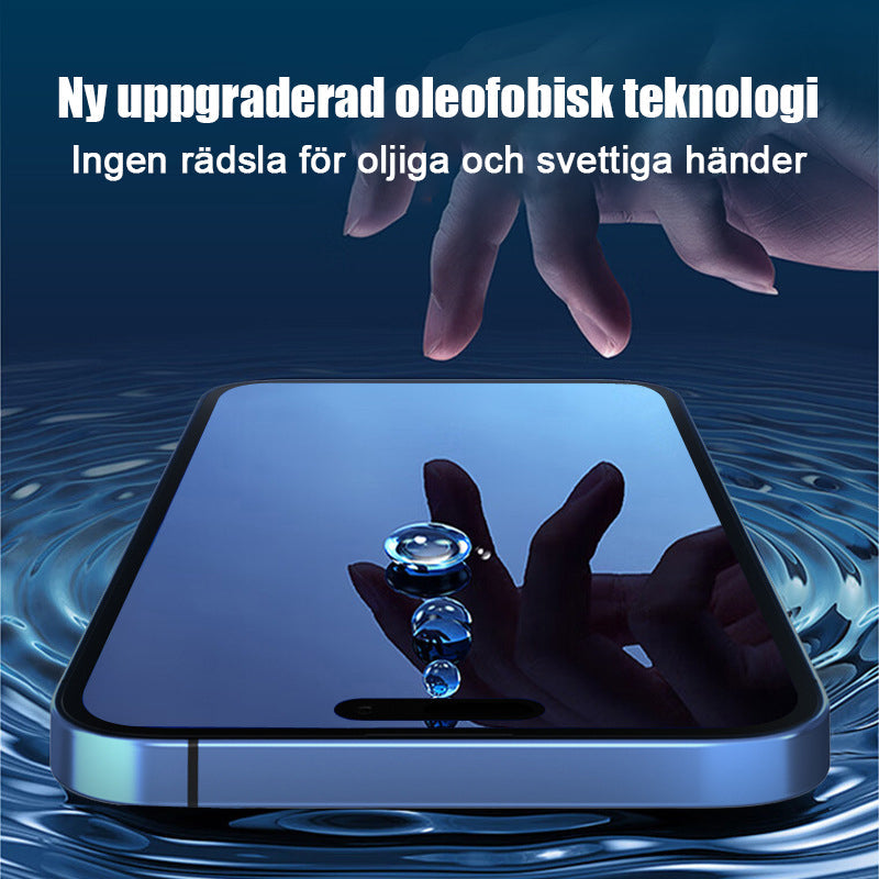 För iPhone Dammtät och anti-krypande härdad film + verktyg för dammfri film