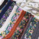 VINTAGE STRUMPAR MED BLOMMOR BRODERI (5 PAR)