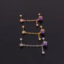 Mystery Lila Opal Kedjeörhänge