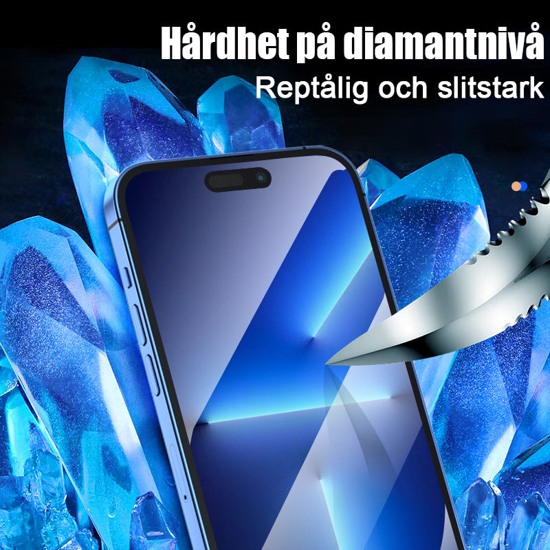 För iPhone Dammtät och anti-krypande härdad film + verktyg för dammfri film