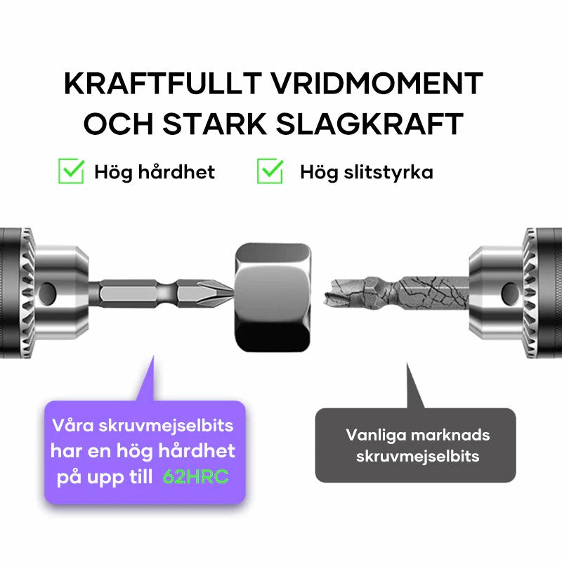 Halkfri och stötdämpande Kors-skruvmejsel-bits