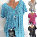 Löst sittande, avslappnad T-shirt med V-hals och korta ärmar