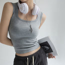 Sommar - ärmlös camisole med vid sida