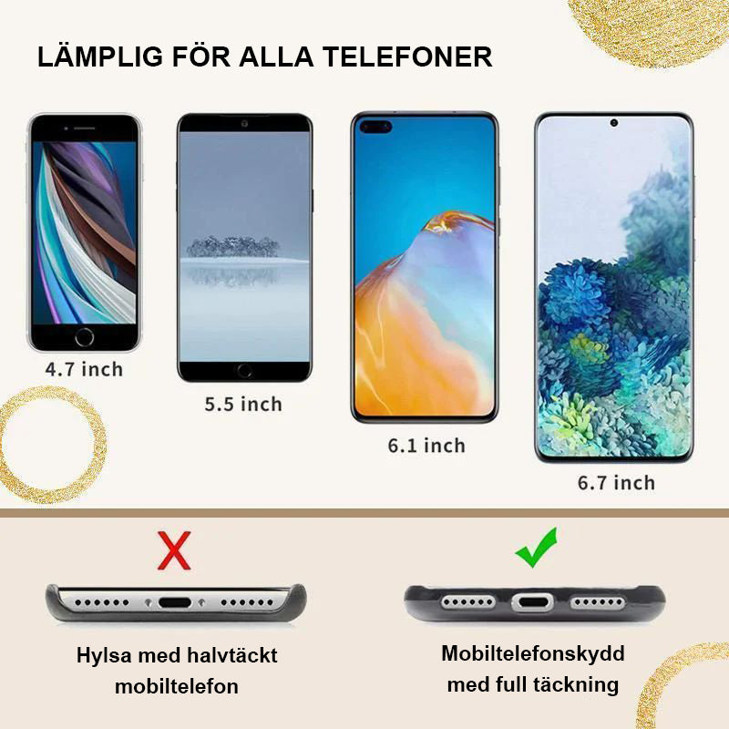 Justerbar rem för mobiltelefon